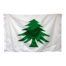 green tree flag on white background