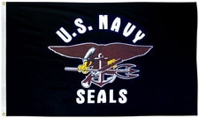 U S Navy Seals flag with emblem