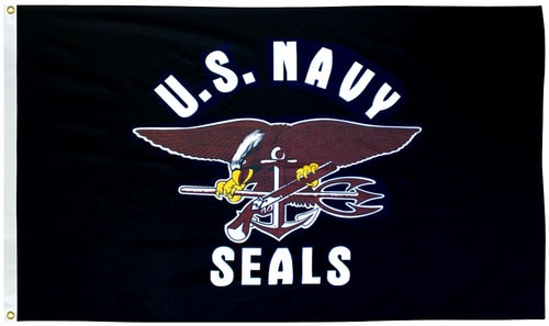 U S Navy Seals flag with emblem