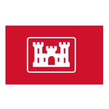 red flag with white castle icon