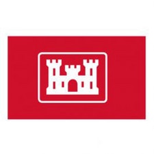 red flag with white castle logo