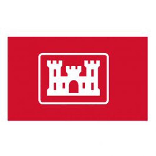 red flag with white castle logo