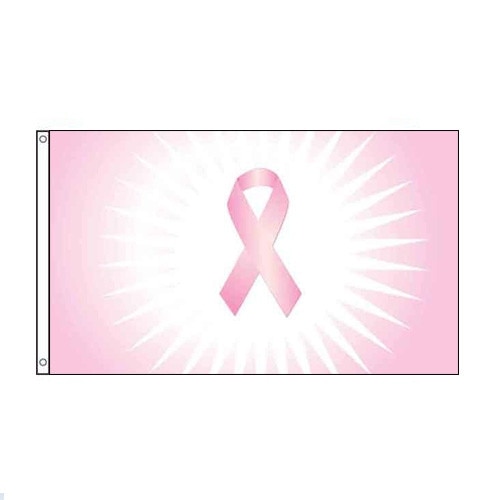 Pink ribbon awareness flag