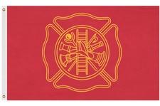 firefighter flag red background