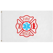 fire rescue flag with logos
