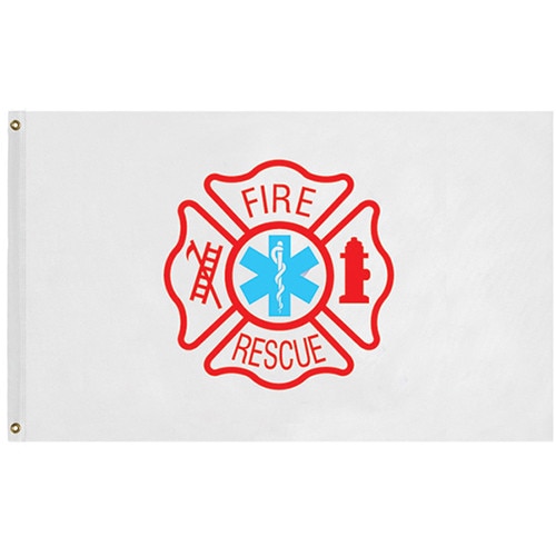 fire rescue flag with logos