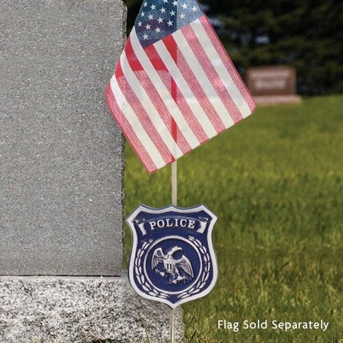 police badge with american flag