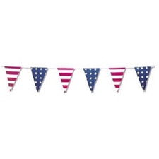 red white blue pennant banners