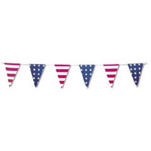 red white blue pennant banners