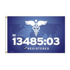 ISO 13485 registered flag design