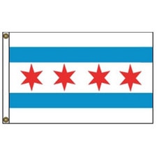 Chicago city flag on white backgrou