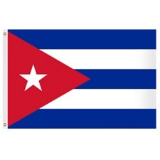 Cuban flag with red triangle and st