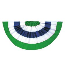 Green and Blue Custom Pleated Fan