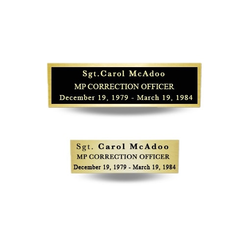 Sgt Carol McAdoo nameplate tribute