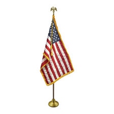 United States flag on a stand