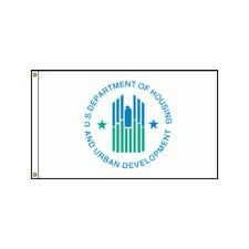 HUD flag with logo and text