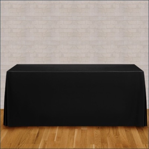 black table with cloth on floor