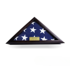 framed american flag with plaque