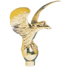 golden bird figure on a sphere