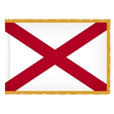 Alabama state flag with fringe