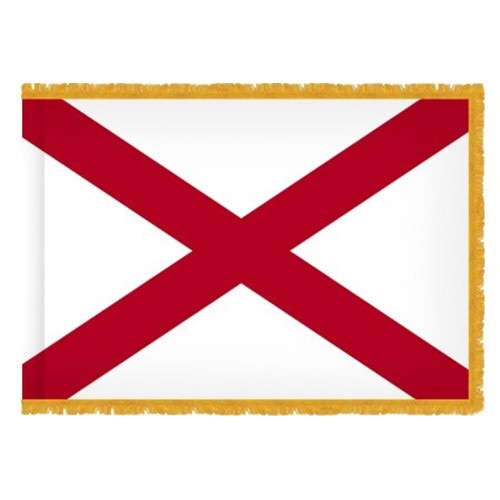 Alabama state flag with fringe