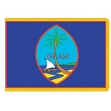 Guam flag with palm tree sailboat