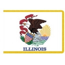 Illinois state flag with emblem