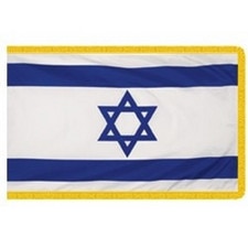 Israel flag with yellow trim