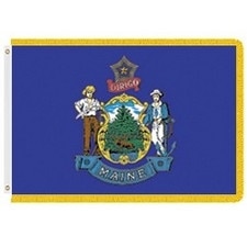 Maine state flag with emblem design
