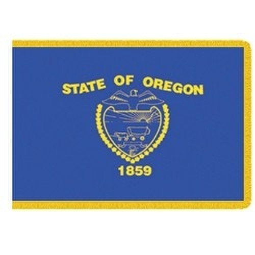 Oregon state flag blue background