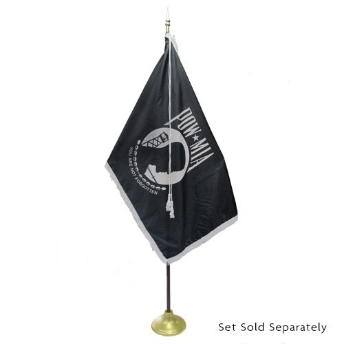 POW MIA flag on display stand