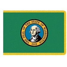 Washington state flag with seal