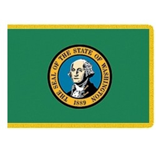 Washington state flag with seal