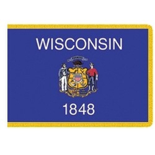 Wisconsin state flag with seal