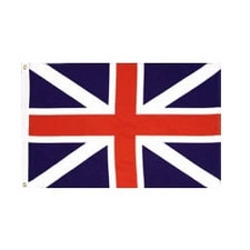 Union Jack flag on white background