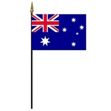 Australian national flag on pole