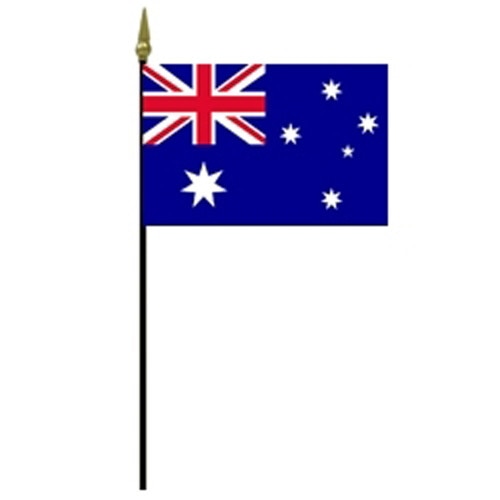 Australian national flag on pole