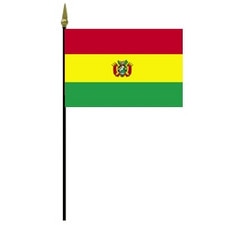 Bolivian flag on black pole