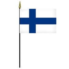 Finland national flag on pole
