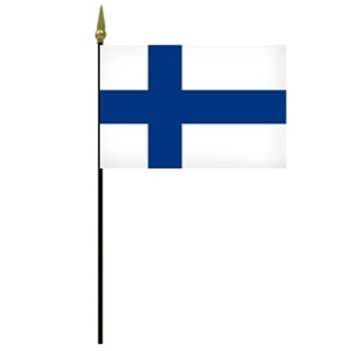 Finland national flag on pole