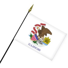 Illinois state flag with eagle