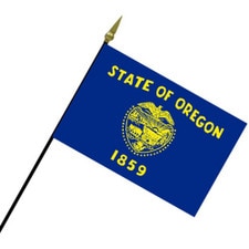 Oregon state flag with year 1859