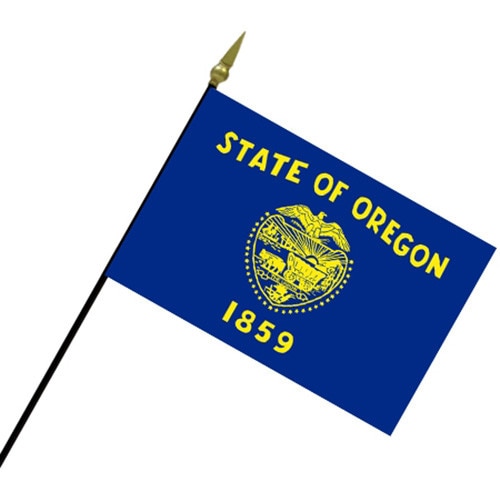 Oregon state flag with year 1859