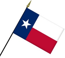 Texas state flag on staff
