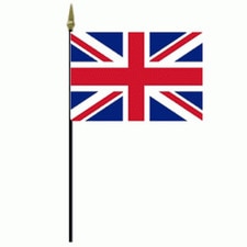 British flag on a black pole