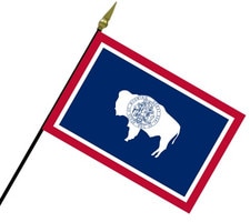 Wyoming state flag with bison