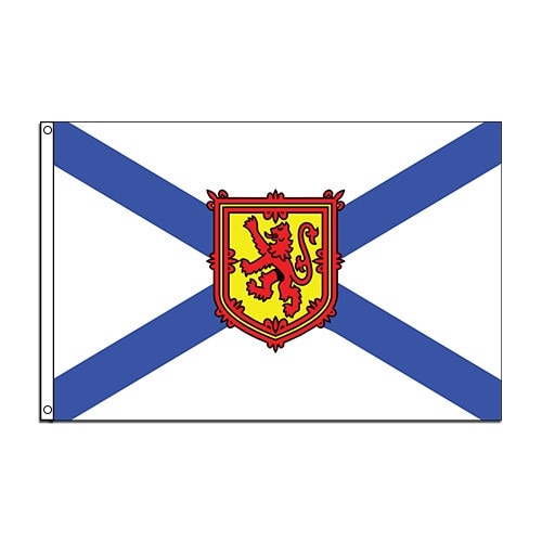 Nova Scotia flag with lion emblem