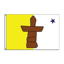 flag with inukshuk and star