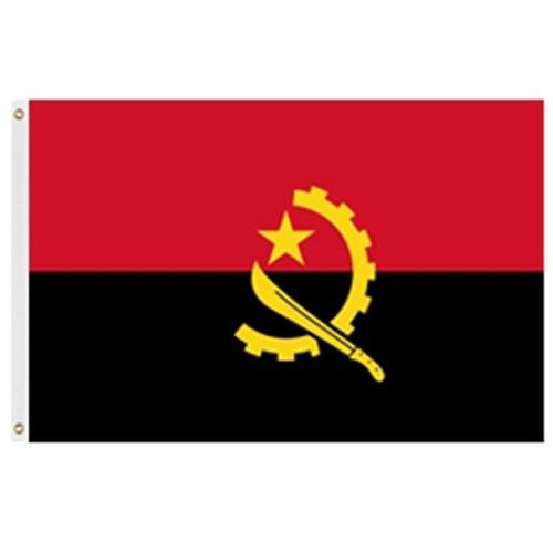 Angola flag red black yellow symbol