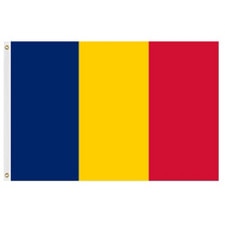 Romania flag with blue yellow red